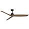 60" Liv Matte Black Smart Ceiling Fan with Driftwood Blades