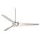 60" Loft Brushed Steel Modern Ceiling Fan with Wall Control