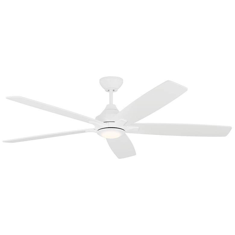 Image 1 60" Lowden Matte White LED Smart Ceiling Fan