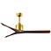 60" Matthews Fan Company Mollywood Brushed Brass 3-Blade Ceiling Fan