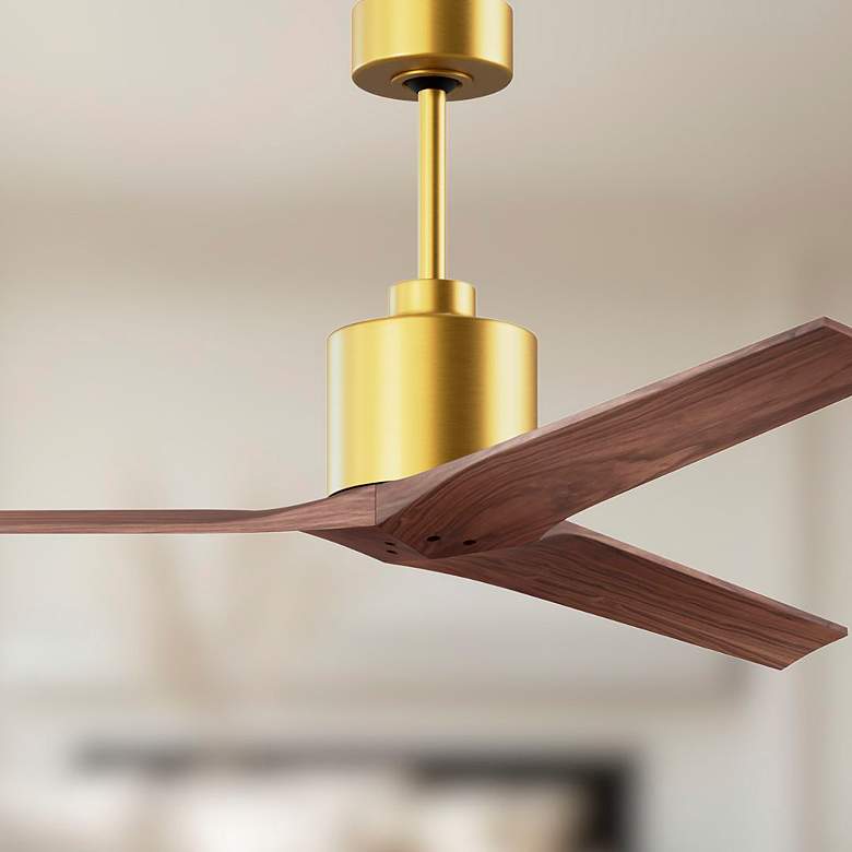 Image 4 60" Matthews Fan Company Mollywood Brushed Brass 3-Blade Ceiling Fan more views