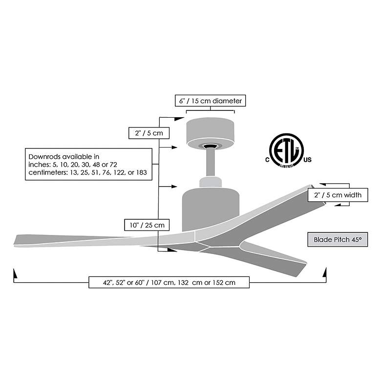 Image 7 60" Matthews Fan Company Mollywood Brushed Brass 3-Blade Ceiling Fan more views
