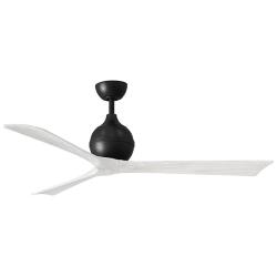 60" Matthews Irene 3 Matte Black and Matte White Remote Ceiling Fan