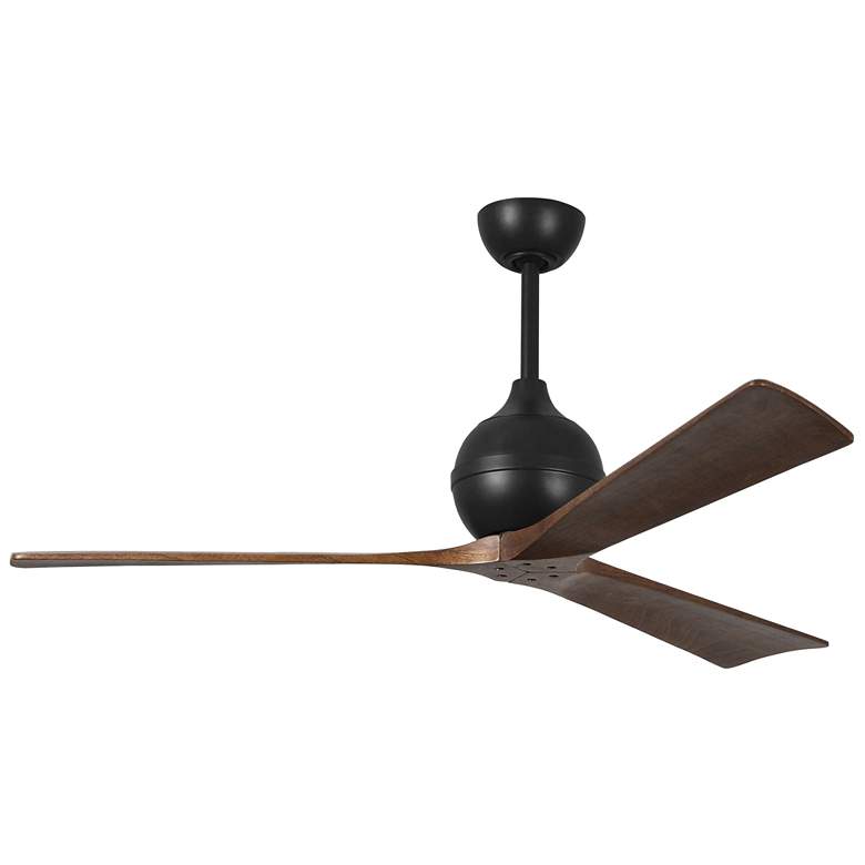 Image 1 60 inch Matthews Irene 3 Matte Black and Walnut Remote Ceiling Fan