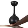 2_60" Matthews Irene 3 Matte Black and Walnut Remote Ceiling Fan more views