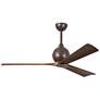 60" Matthews Irene 3 Textured Bronze and Walnut Remote Ceiling Fan