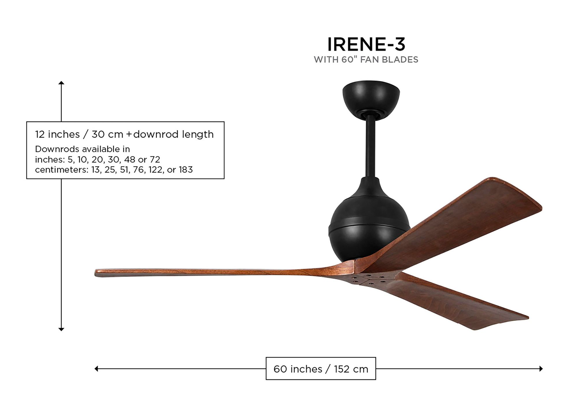 60" Matthews Irene 3 Textured Bronze and Walnut Remote Ceiling Fan