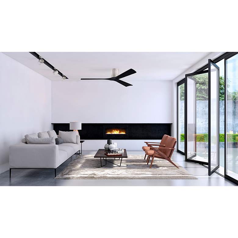 Image 6 60" Matthews Irene 3H Barnwood Black Hugger Ceiling Fan with Remote more views