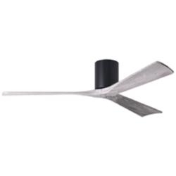 60" Matthews Irene 3H Black and Barnwood Remote Hugger Ceiling Fan