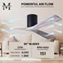 60" Matthews Irene 3H Black and Barnwood Remote Hugger Ceiling Fan