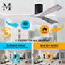60" Matthews Irene 3H Black and Barnwood Remote Hugger Ceiling Fan