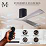 60" Matthews Irene 3H Black and Barnwood Remote Hugger Ceiling Fan