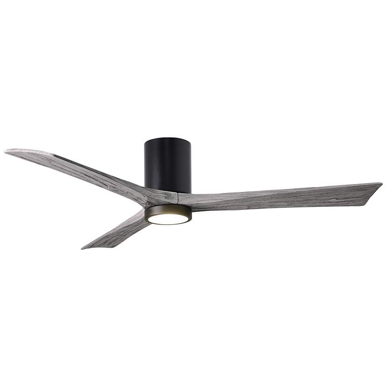 Image 1 60" Matthews Irene 3H Black and Barnwood Remote Hugger LED Ceiling Fan