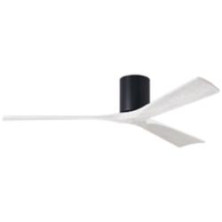 60" Matthews Irene 3H Black and White Hugger Ceiling Fan with Remote