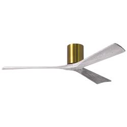 60" Matthews Irene 3H Brass Barnwood Hugger Ceiling Fan with Remote