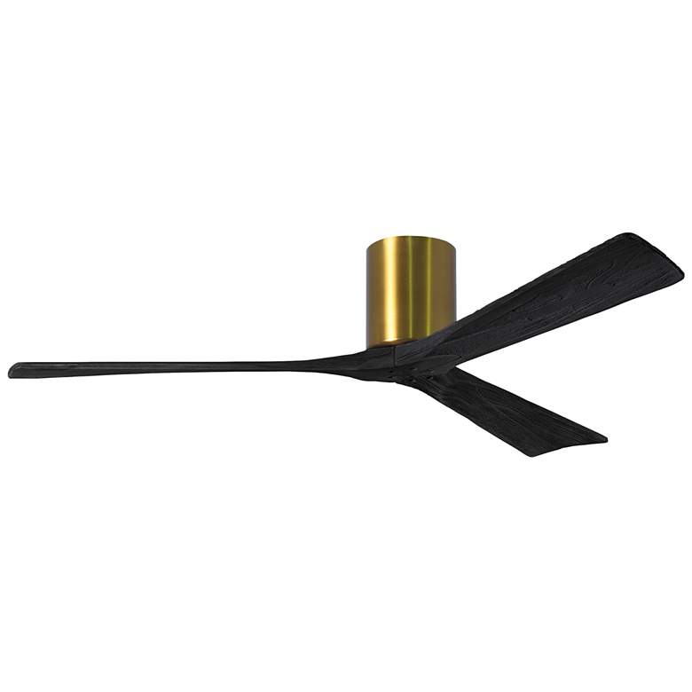 Image 1 60 inch Matthews Irene 3H Brass Matte Black Hugger Ceiling Fan with Remote