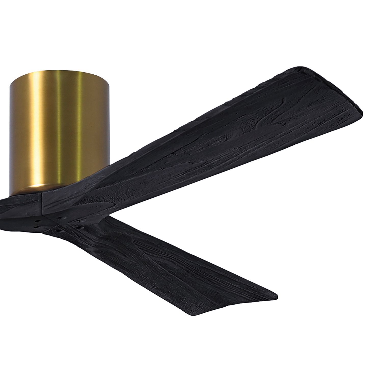 Image 3 60" Matthews Irene 3H Brass Matte Black Hugger Ceiling Fan with Remote more views