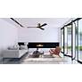 6_60" Matthews Irene 3H Brass Matte Black Hugger Ceiling Fan with Remote more views