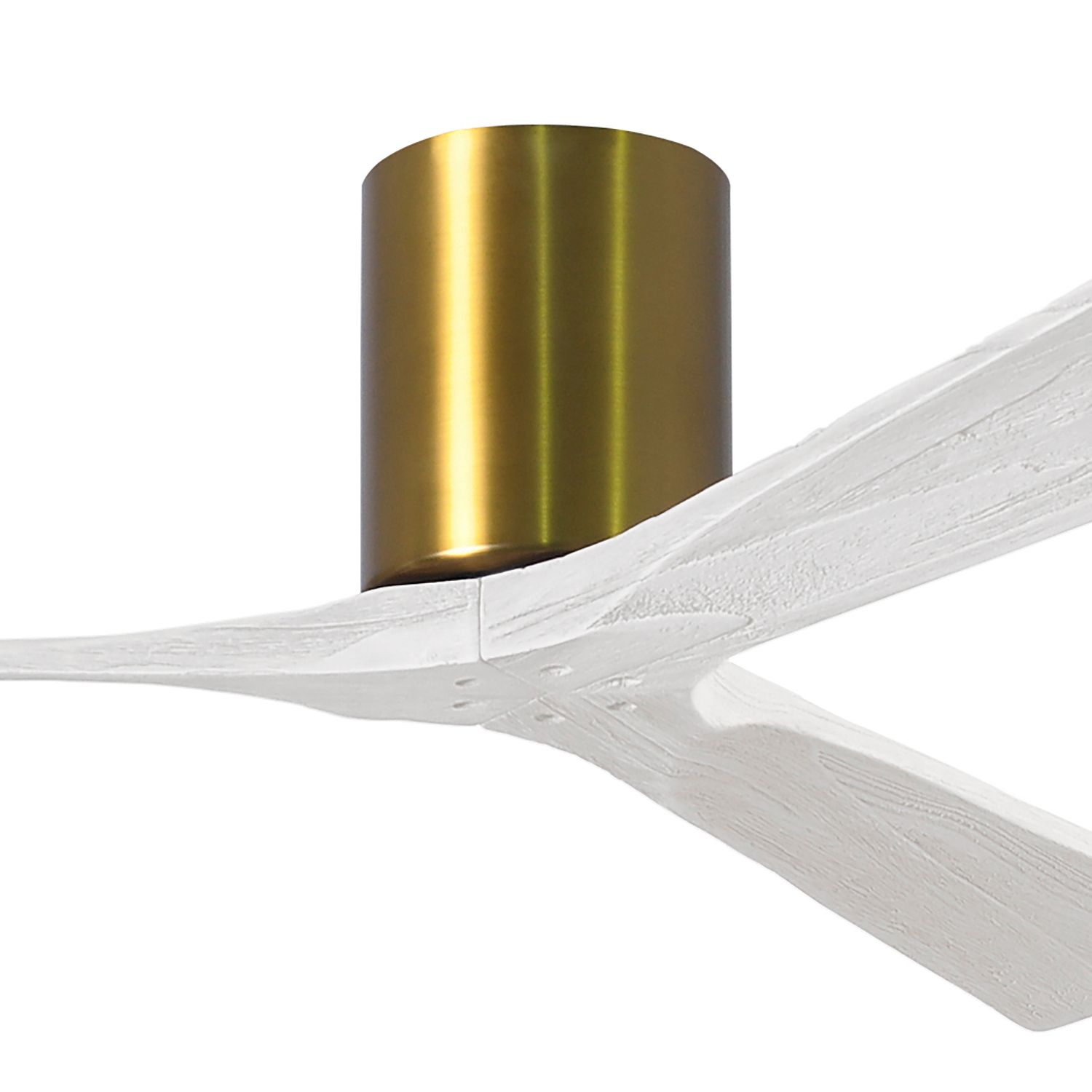 Image 2 60" Matthews Irene 3H Brass Matte White Hugger Ceiling Fan with Remote more views