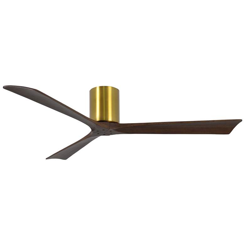 Image 1 60 inch Matthews Irene 3H Brass Walnut Hugger Ceiling Fan with Remote