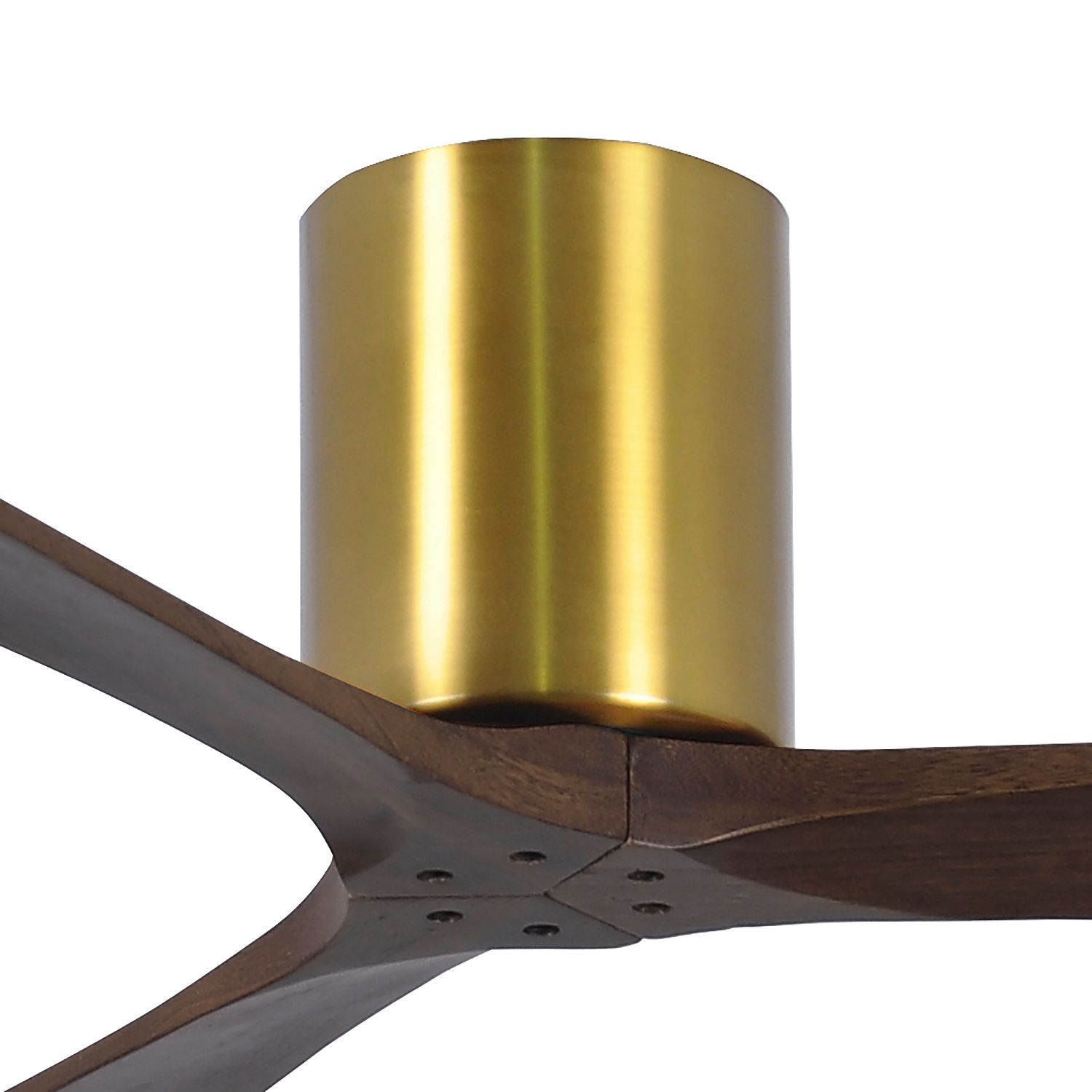 Image 2 60" Matthews Irene 3H Brass Walnut Hugger Ceiling Fan with Remote more views