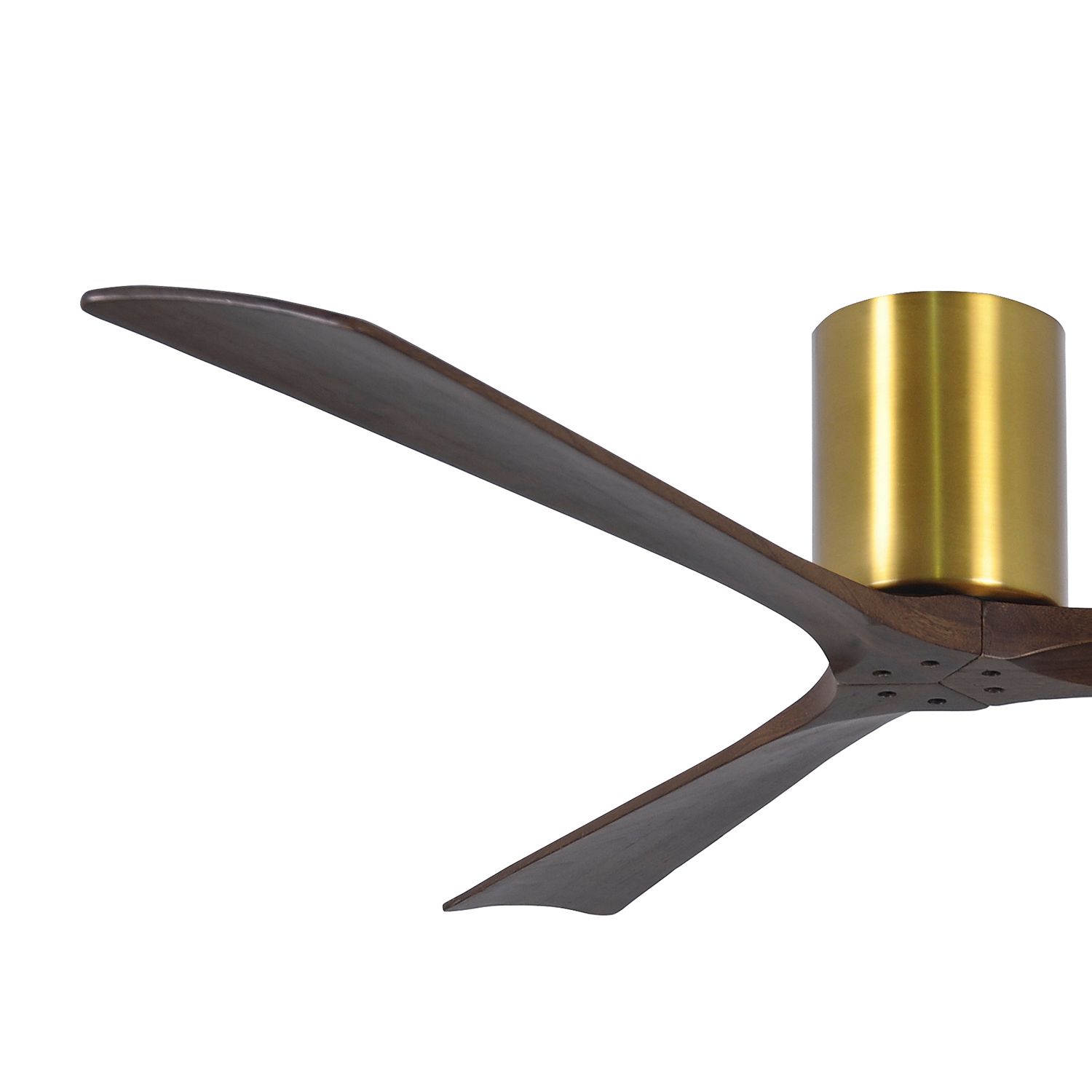Image 3 60" Matthews Irene 3H Brass Walnut Hugger Ceiling Fan with Remote more views