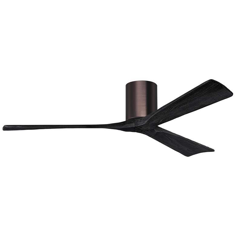 Image 1 60" Matthews Irene 3H Bronze and Black Hugger Ceiling Fan with Remote