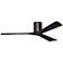 60" Matthews Irene 3H Bronze and Black Hugger Ceiling Fan with Remote