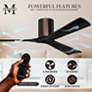 60" Matthews Irene 3H Bronze and Black Hugger Ceiling Fan with Remote