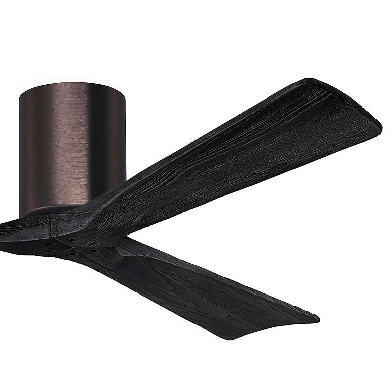 Image 3 60" Matthews Irene 3H Bronze and Black Hugger Ceiling Fan with Remote more views