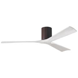 60" Matthews Irene 3H Bronze and Matte White Remote Hugger Ceiling Fan