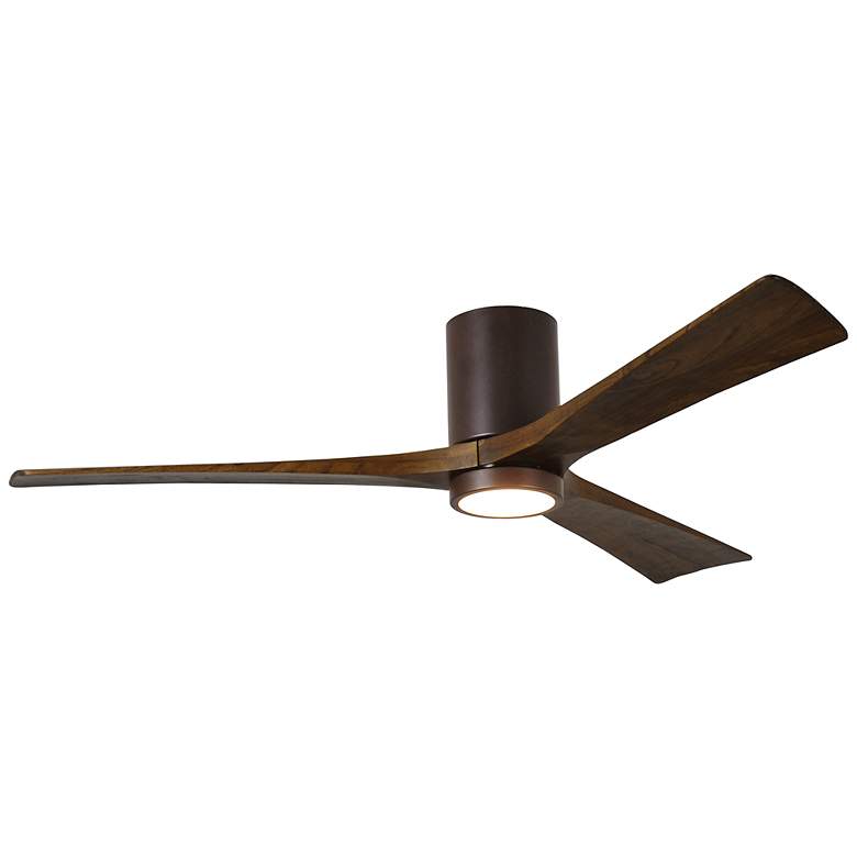 Image 1 60 inch Matthews Irene 3H Bronze and Walnut Remote Hugger LED Ceiling Fan