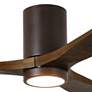60" Matthews Irene 3H Bronze and Walnut Remote Hugger LED Ceiling Fan