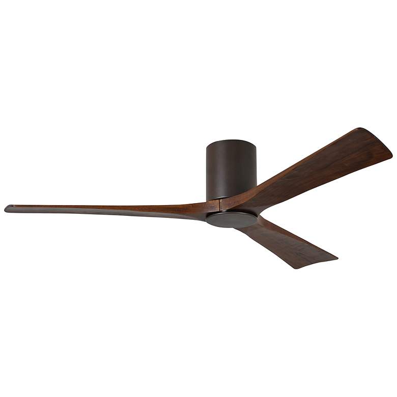 Image 3 60" Matthews Irene 3H Bronze and Walnut Remote Hugger LED Ceiling Fan more views