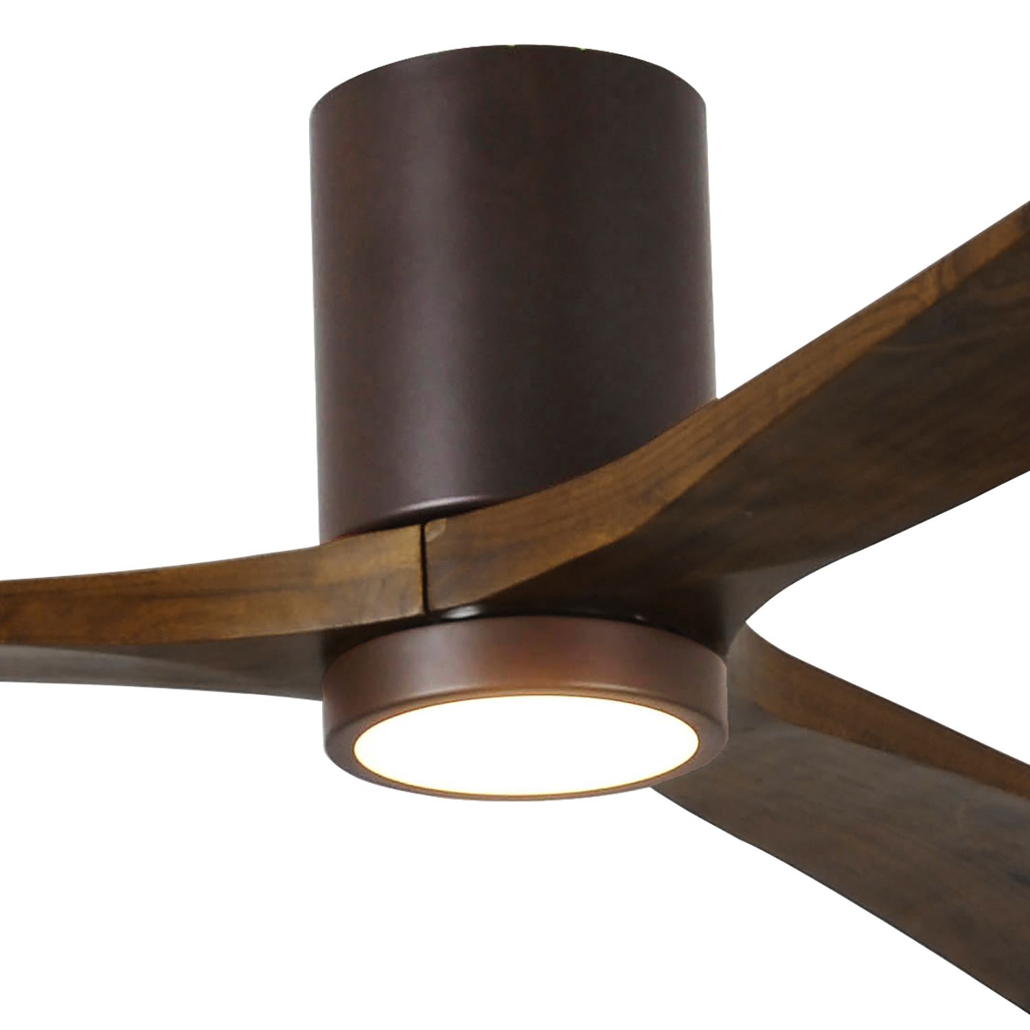 Image 5 60" Matthews Irene 3H Bronze and Walnut Remote Hugger LED Ceiling Fan more views