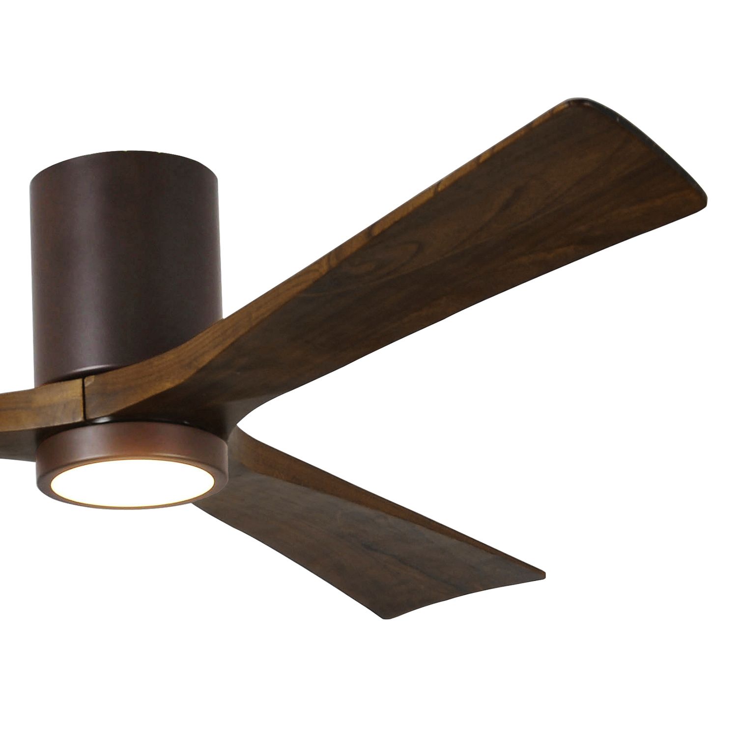 Image 6 60" Matthews Irene 3H Bronze and Walnut Remote Hugger LED Ceiling Fan more views