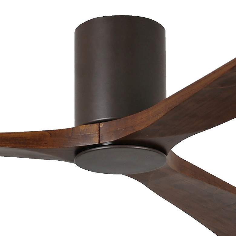 Image 7 60" Matthews Irene 3H Bronze and Walnut Remote Hugger LED Ceiling Fan more views