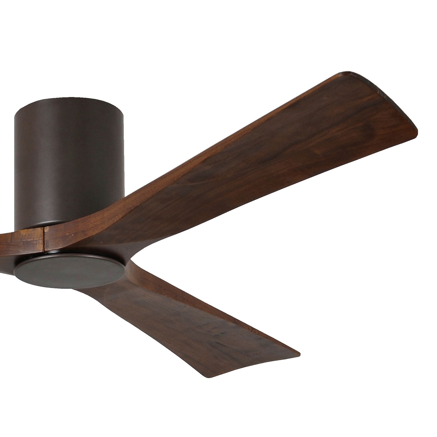 60" Matthews Irene 3H Bronze and Walnut Remote Hugger LED Ceiling Fan