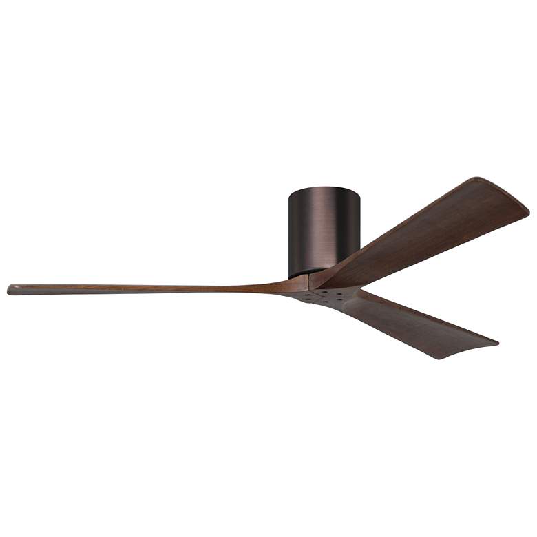 Image 1 60" Matthews Irene 3H Bronze Walnut Hugger Ceiling Fan with Remote