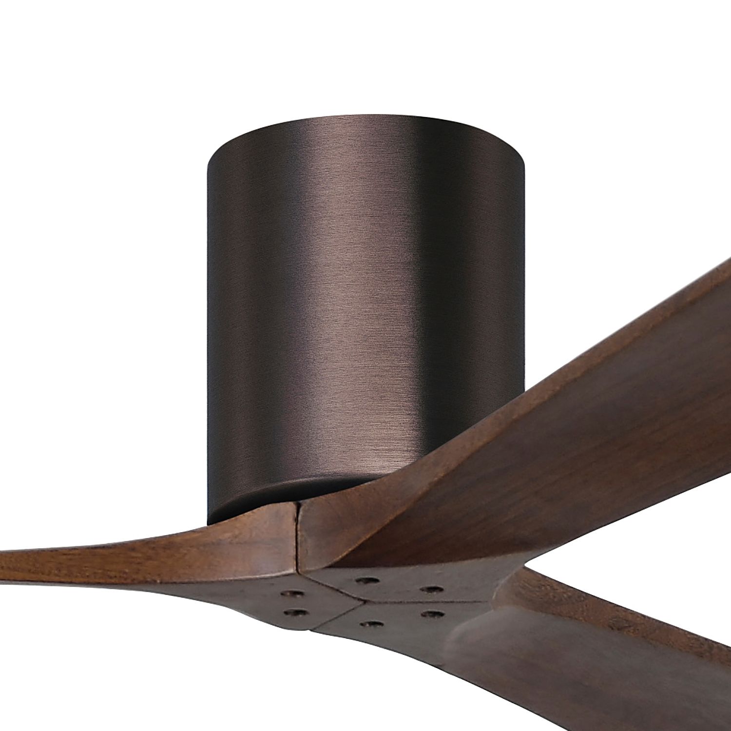 Image 2 60" Matthews Irene 3H Bronze Walnut Hugger Ceiling Fan with Remote more views