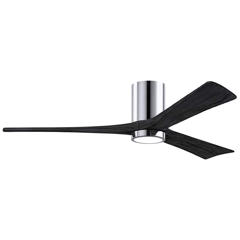 Image 1 60" Matthews Irene 3H Chrome and Black Remote Hugger LED Ceiling Fan
