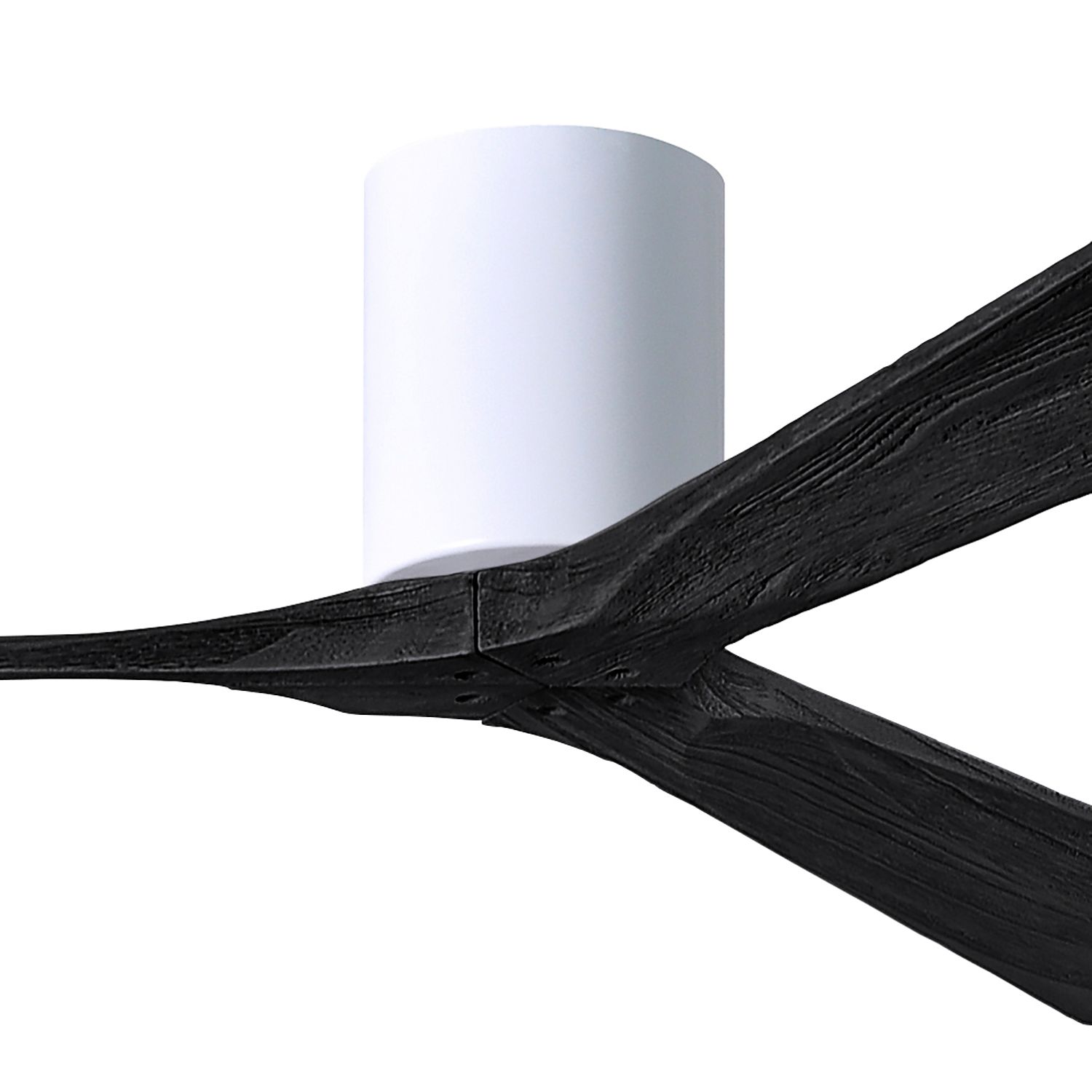 Image 2 60" Matthews Irene 3H Gloss White and Black Remote Hugger Ceiling Fan more views