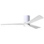 60" Matthews Irene 3H Gloss White Remote Hugger LED Ceiling Fan