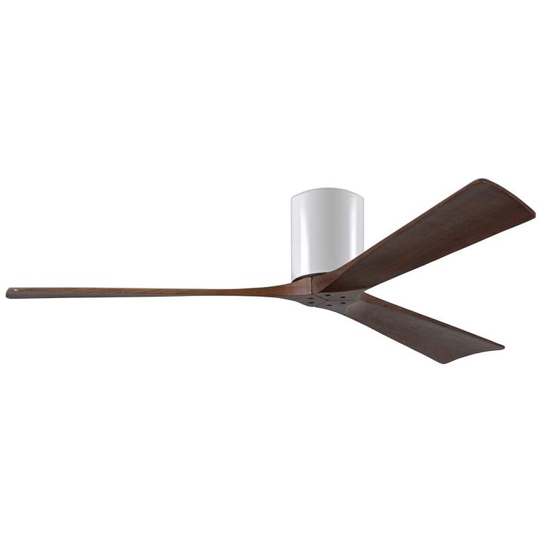 Image 1 60" Matthews Irene 3H Gloss White Walnut Hugger Fan with Remote