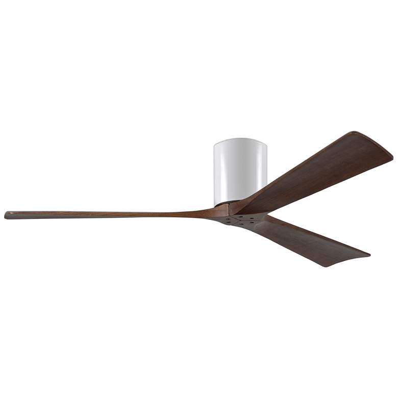 Image 1 60 inch Matthews Irene 3H Gloss White Walnut Hugger Fan with Remote