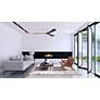 6_60" Matthews Irene 3H Gloss White Walnut Hugger Fan with Remote more views