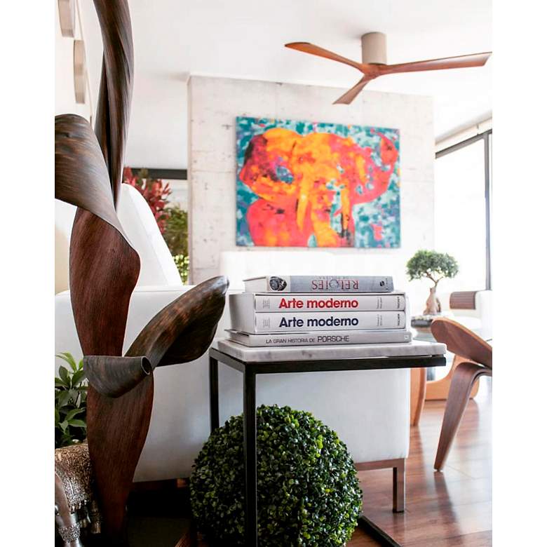 Image 7 60" Matthews Irene 3H Gloss White Walnut Hugger Fan with Remote more views