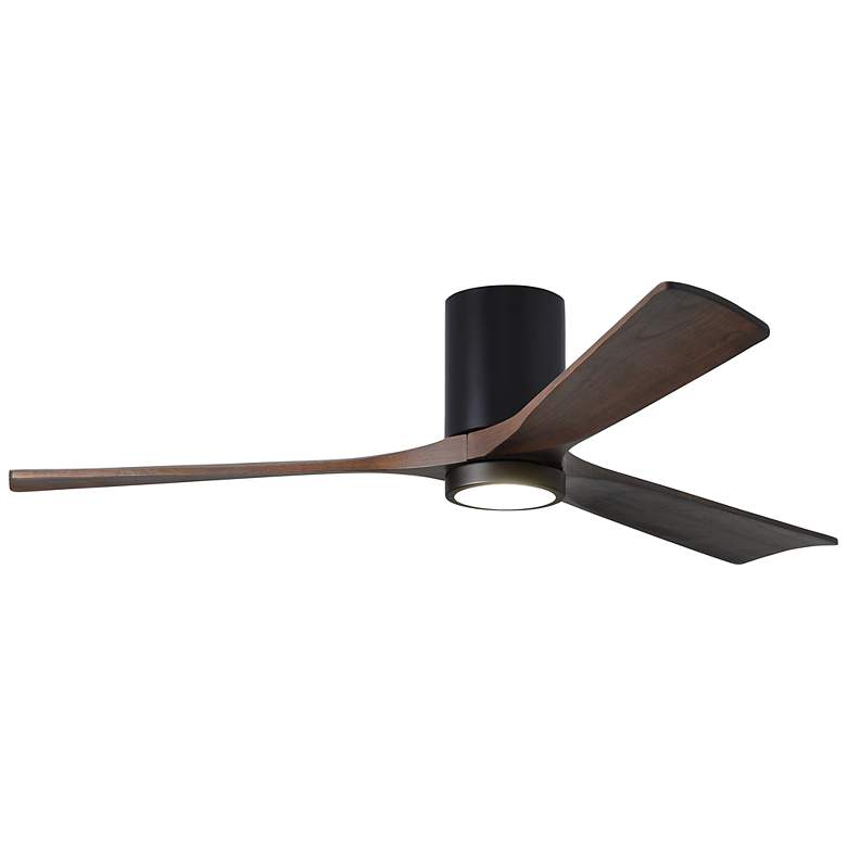 Image 1 60" Matthews Irene-3H LED Black Walnut Hugger Ceiling Fan with Remote
