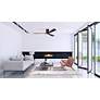 6_60" Matthews Irene-3H Matte Black Damp Hugger Ceiling Fan with Remote more views