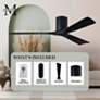 60" Matthews Irene 3H Matte Black Remote Hugger Ceiling Fan